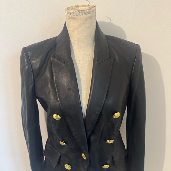 Veronica Beard Black Leather Blazer - Picture 4 of 14